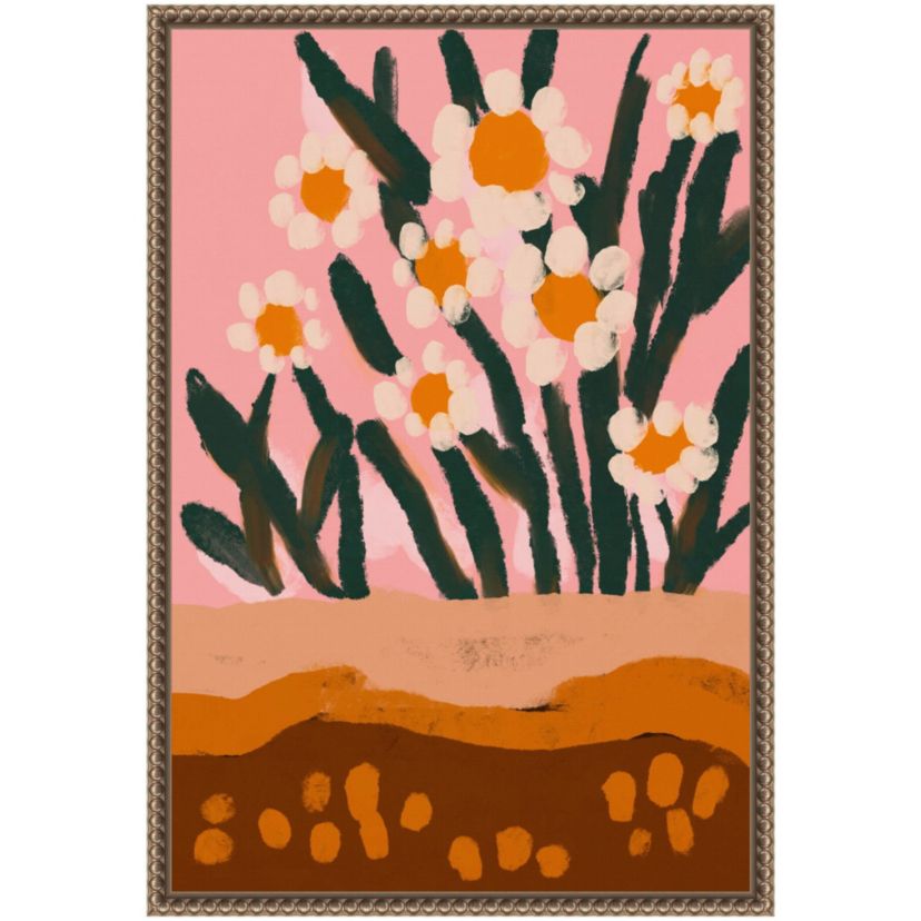 Pastel Flower Impression No 3 Framed Canvas Wall Art Print