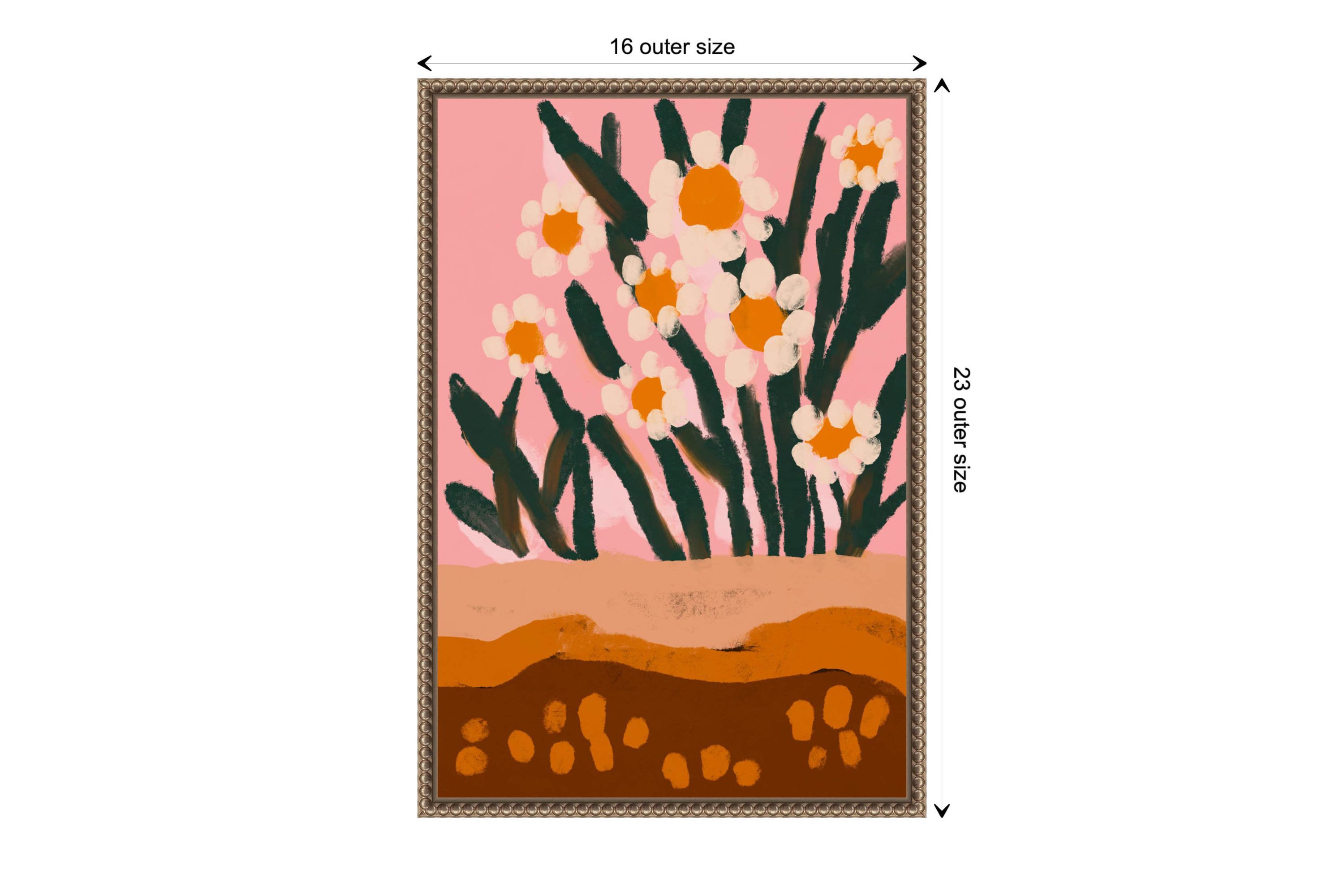 Pastel Flower Impression No 3 Framed Canvas Wall Art Print