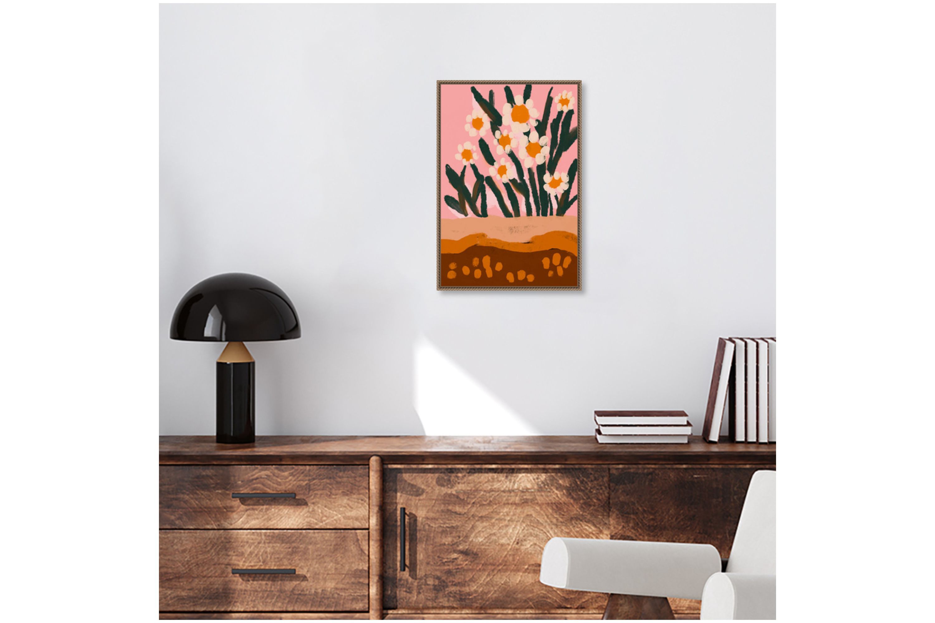 Pastel Flower Impression No 3 Framed Canvas Wall Art Print
