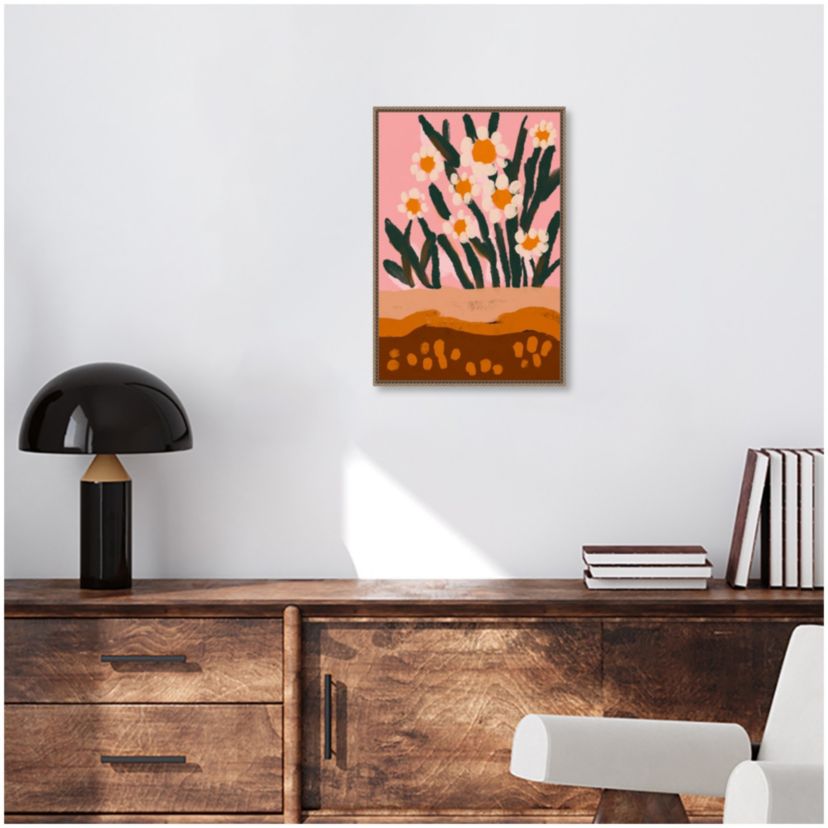 Pastel Flower Impression No 3 Framed Canvas Wall Art Print