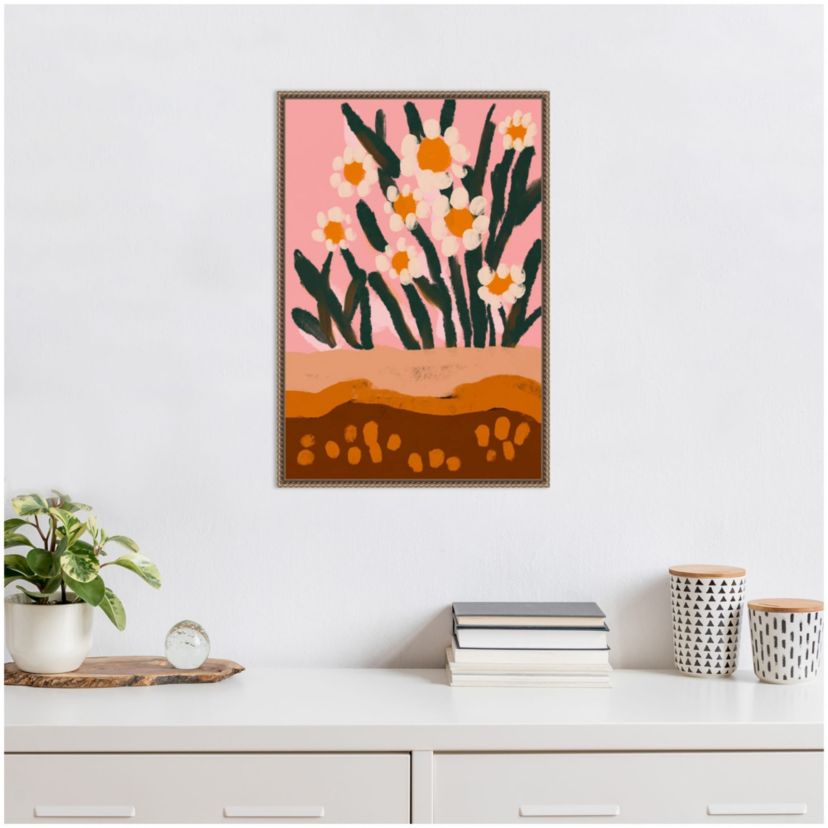 Pastel Flower Impression No 3 Framed Canvas Wall Art Print