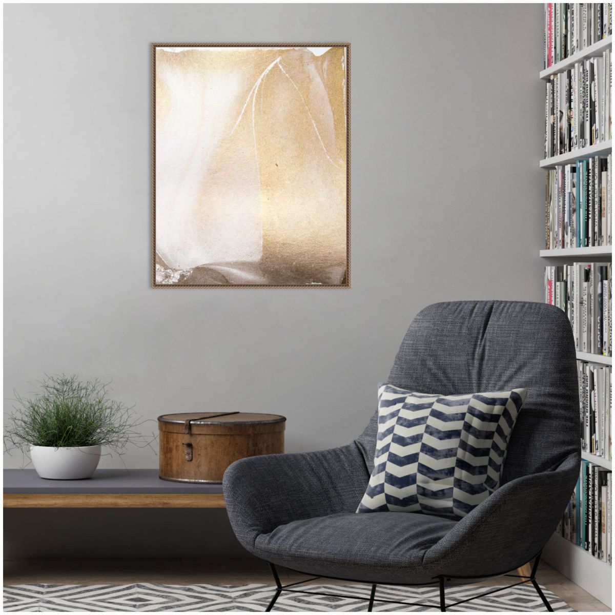 Gold Fusion IV Framed Canvas Wall Art Print