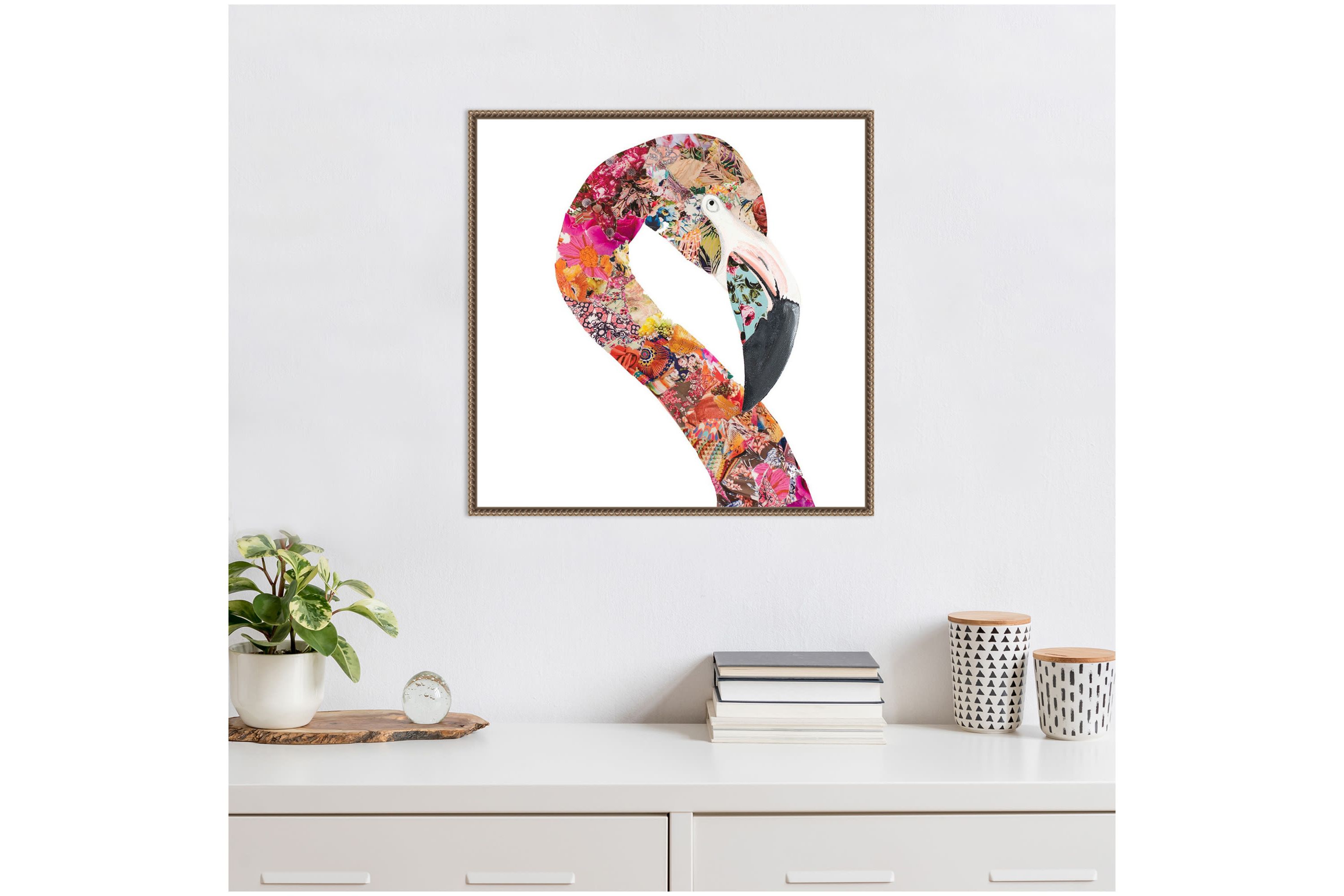 Flamingo Party I Framed Canvas Wall Art Print
