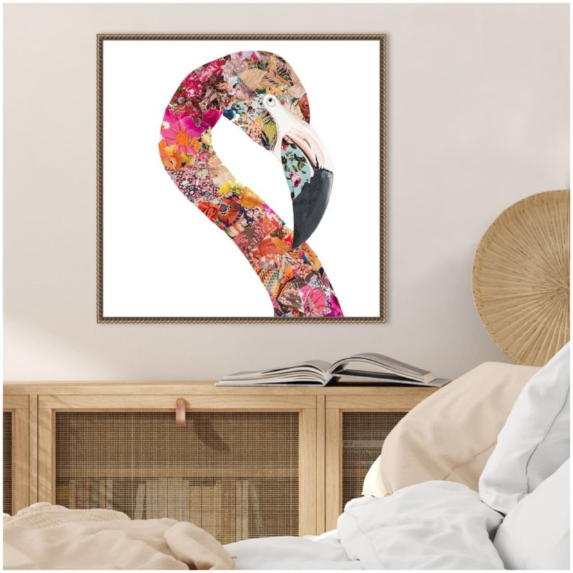 Flamingo Party I Framed Canvas Wall Art Print