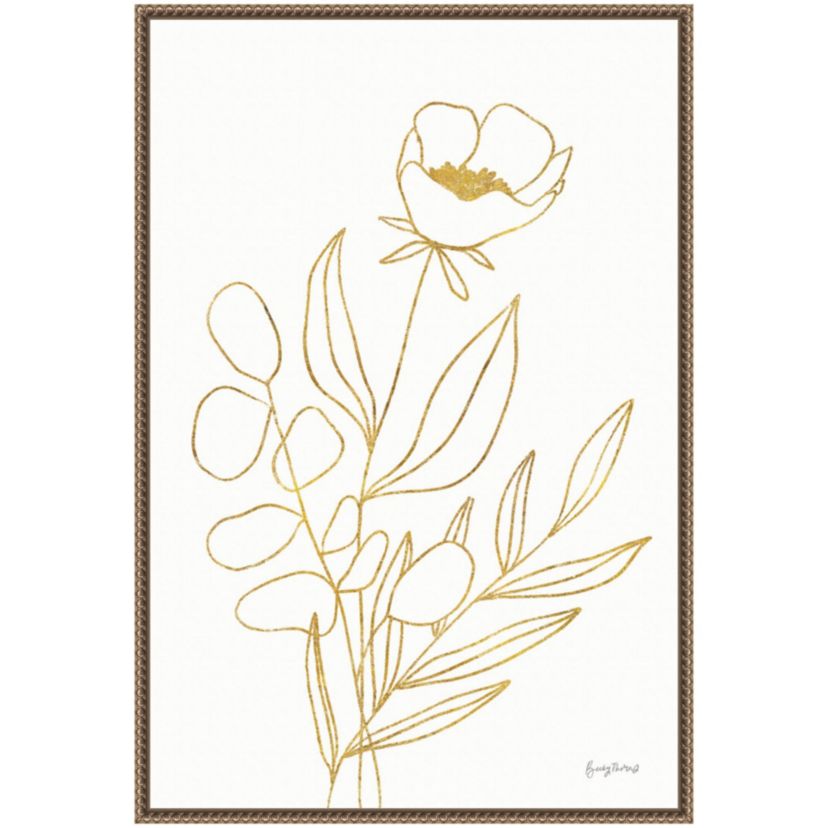 Rooted Florals IV Gold Framed Canvas Wall Art Print