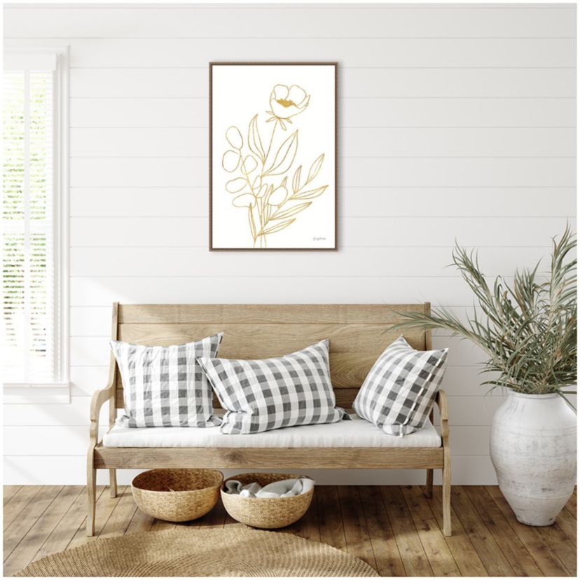 Rooted Florals IV Gold Framed Canvas Wall Art Print