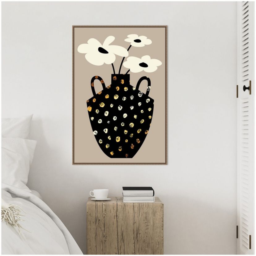 Vase Floral II Framed Canvas Wall Art Print