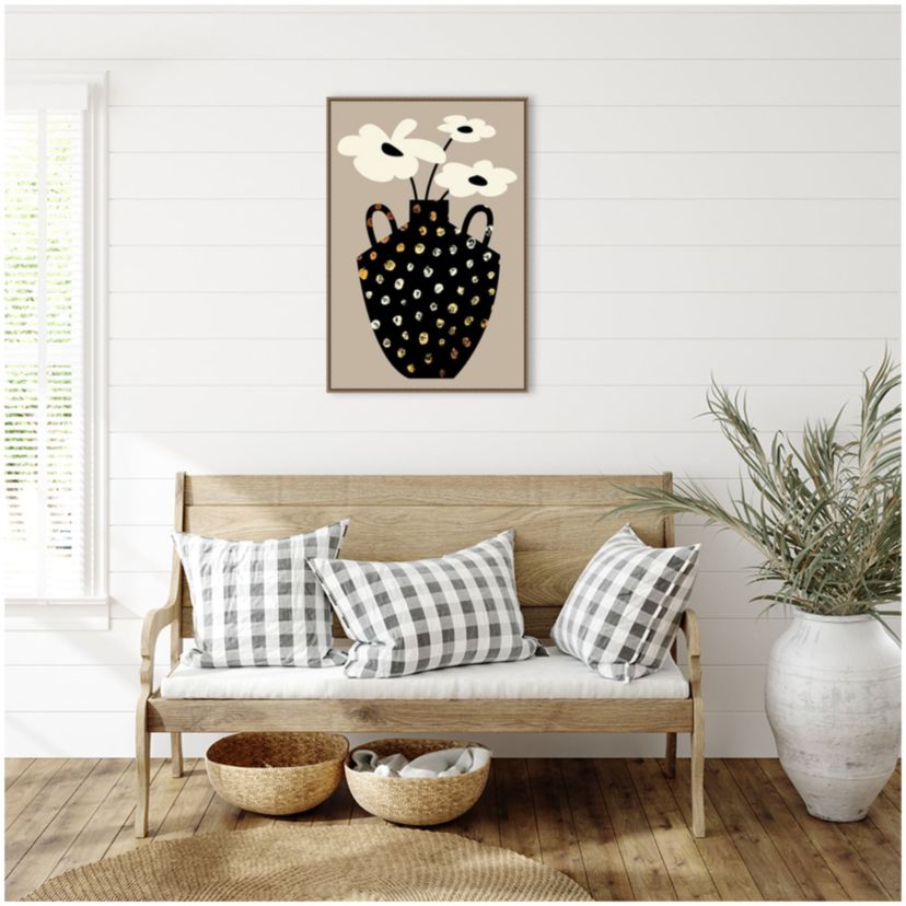 Vase Floral II Framed Canvas Wall Art Print