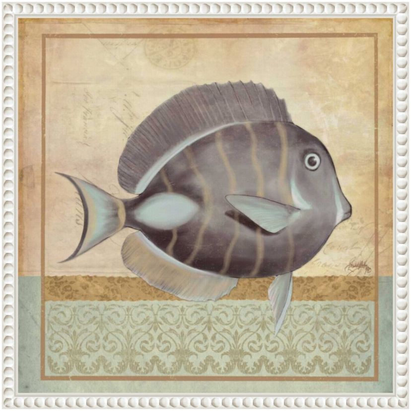Vintage Fish II Framed Canvas Wall Art Print