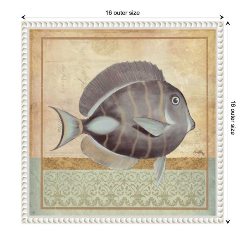 Vintage Fish II Framed Canvas Wall Art Print