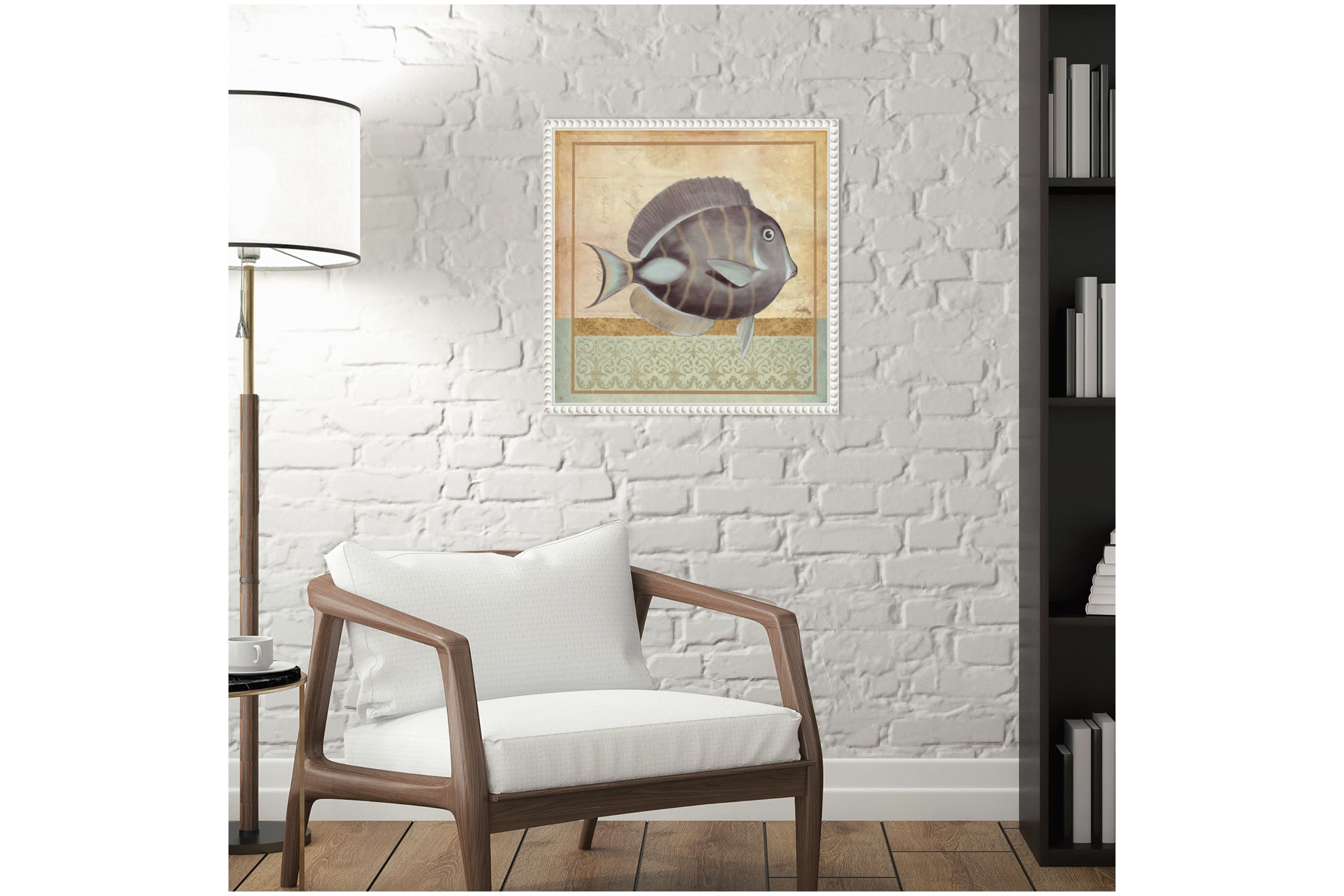 Vintage Fish II Framed Canvas Wall Art Print