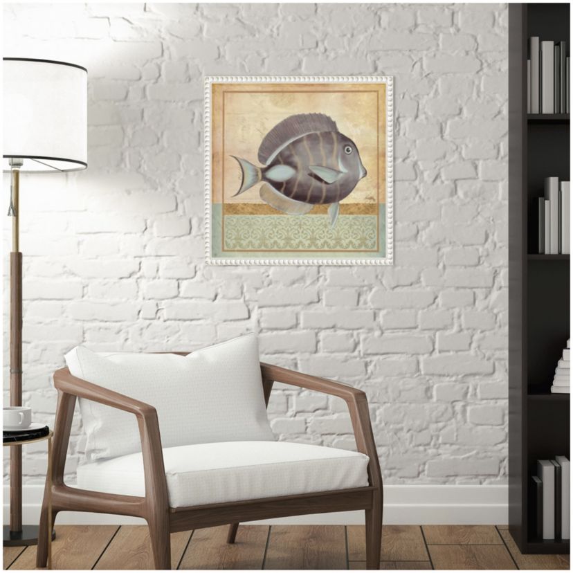 Vintage Fish II Framed Canvas Wall Art Print