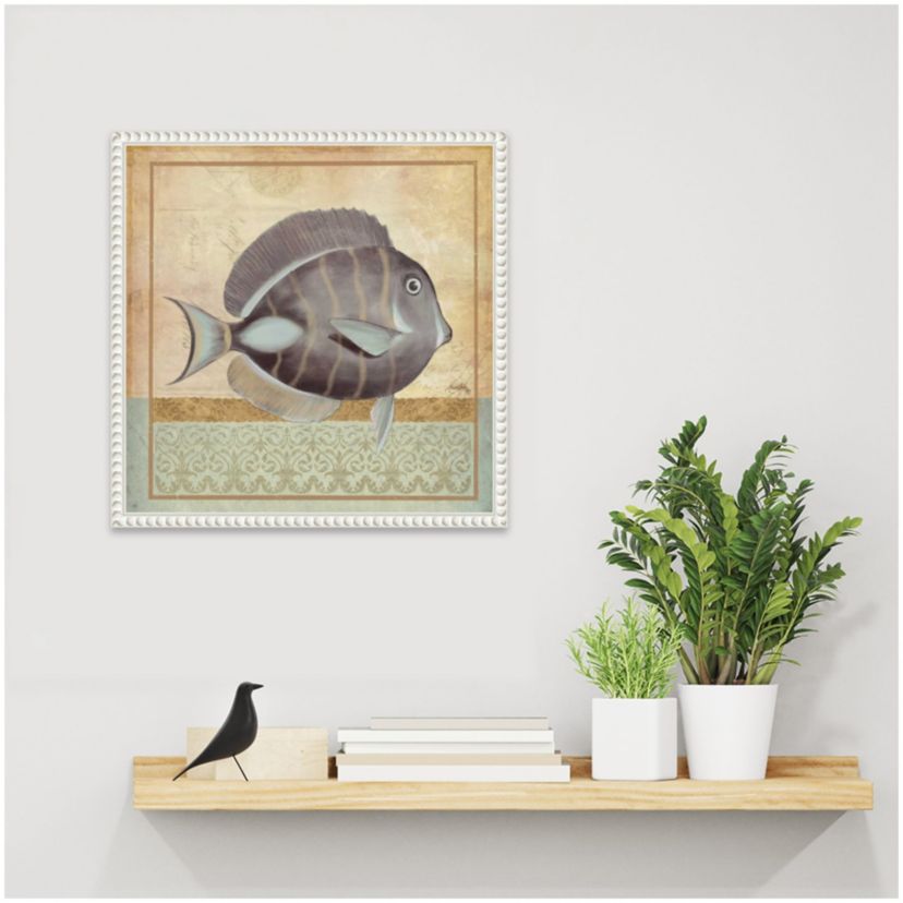 Vintage Fish II Framed Canvas Wall Art Print