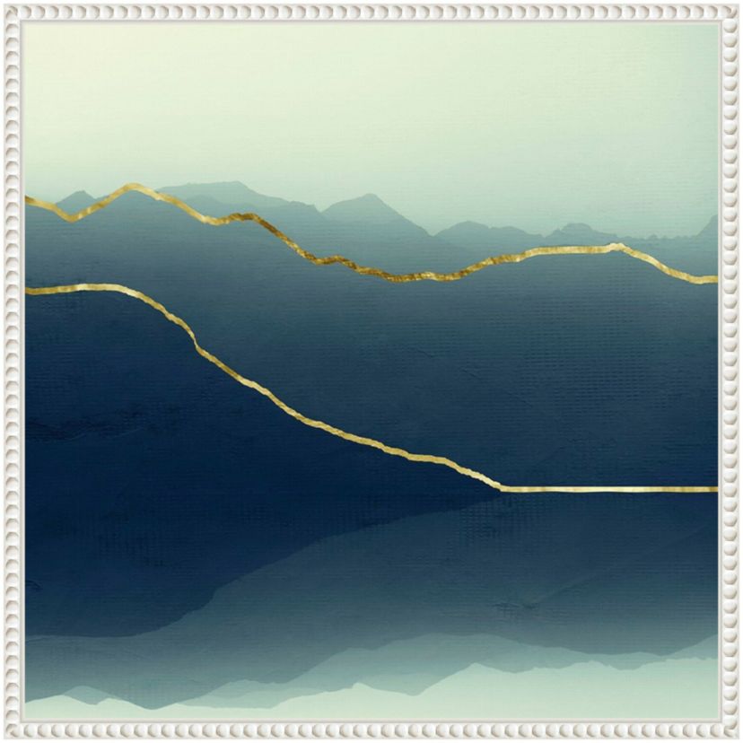 Gold Lined Alps Framed Canvas Wall Art Print