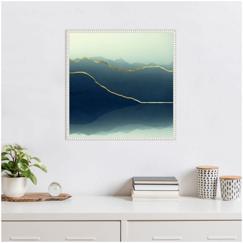 Gold Lined Alps Framed Canvas Wall Art Print