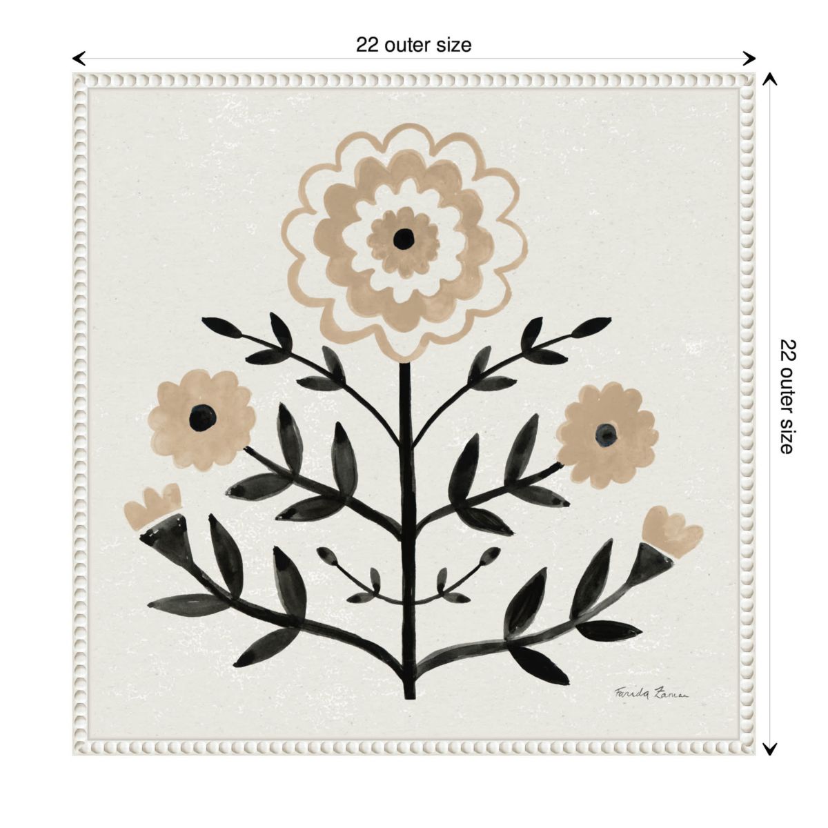 Garden Folk Flowers I Framed Canvas Wall Art Print