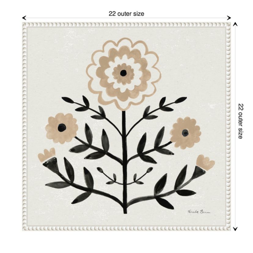 Garden Folk Flowers I Framed Canvas Wall Art Print
