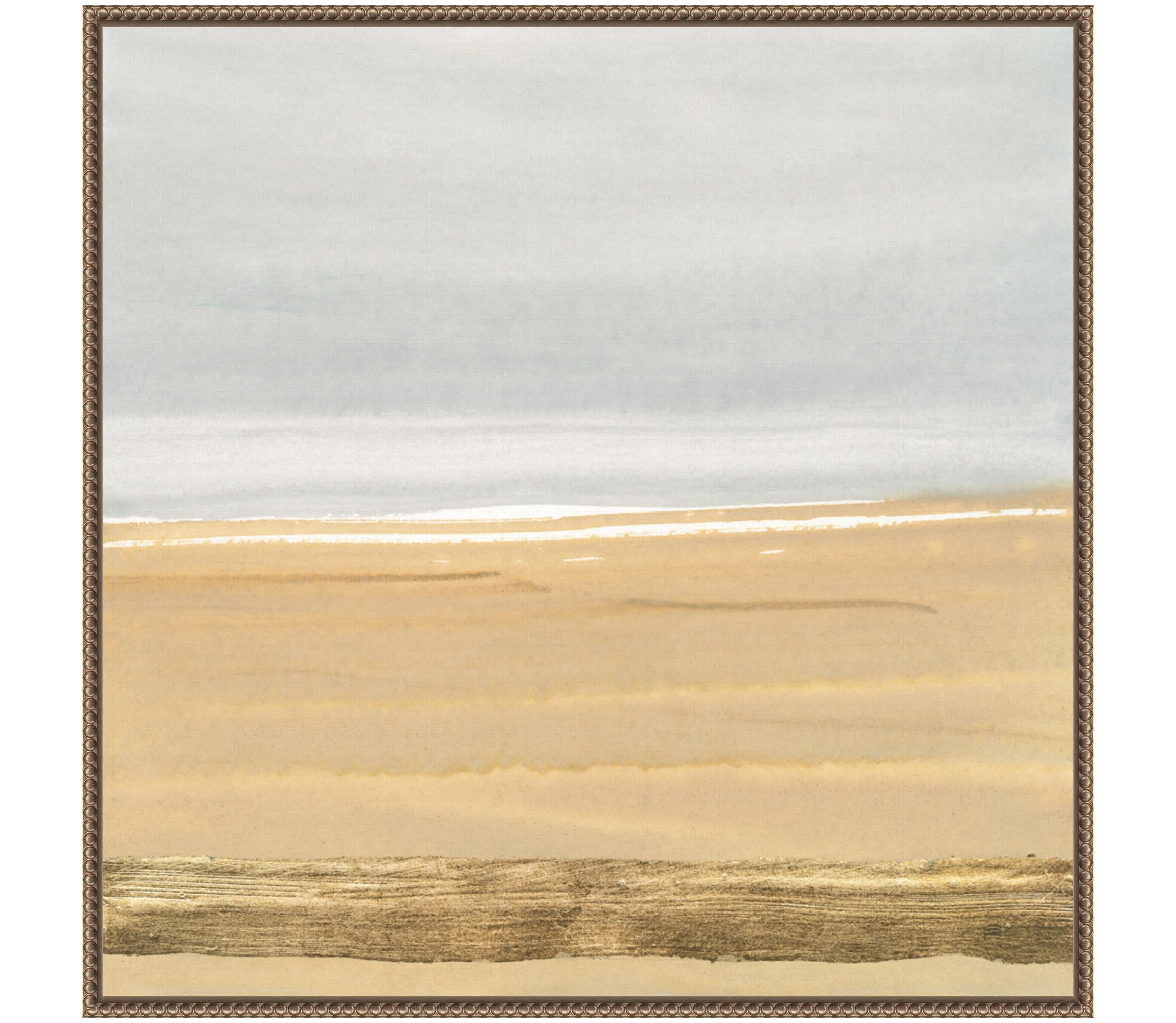 Abstract Gold Beach III Framed Canvas Wall Art Print