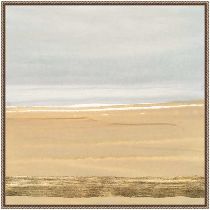 Abstract Gold Beach III Framed Canvas Wall Art Print