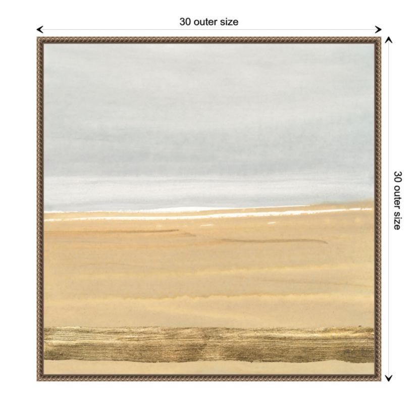 Abstract Gold Beach III Framed Canvas Wall Art Print