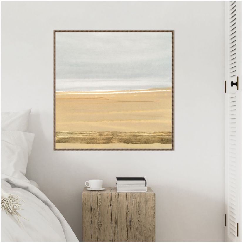 Abstract Gold Beach III Framed Canvas Wall Art Print