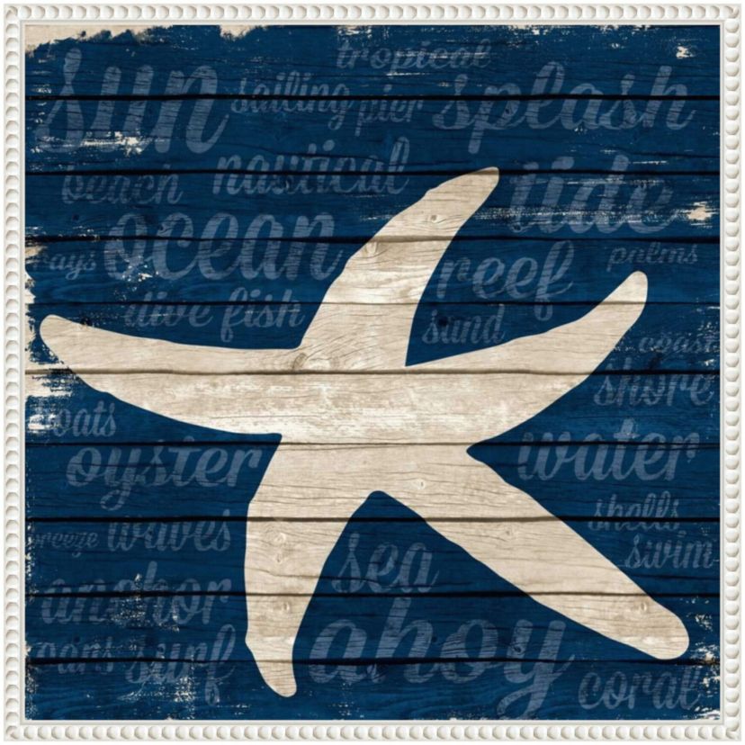 Coastal Wonder II Starfish Framed Canvas Wall Art Print