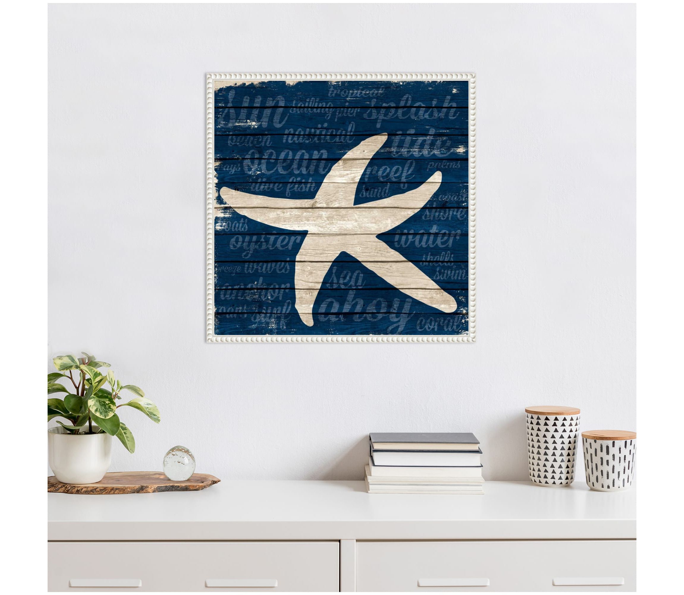 Coastal Wonder II Starfish Framed Canvas Wall Art Print