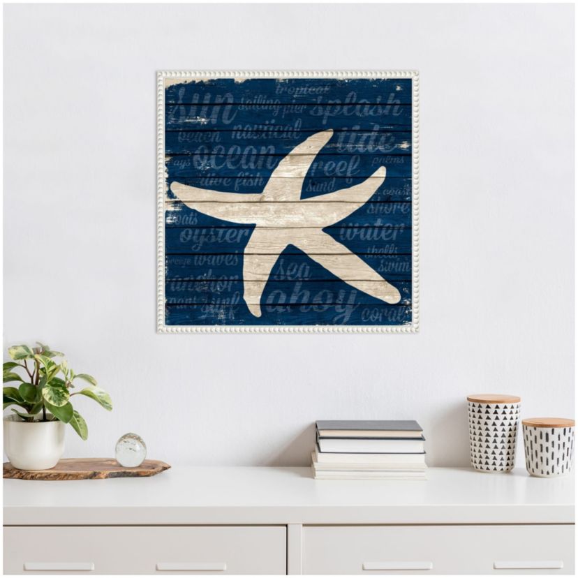 Coastal Wonder II Starfish Framed Canvas Wall Art Print