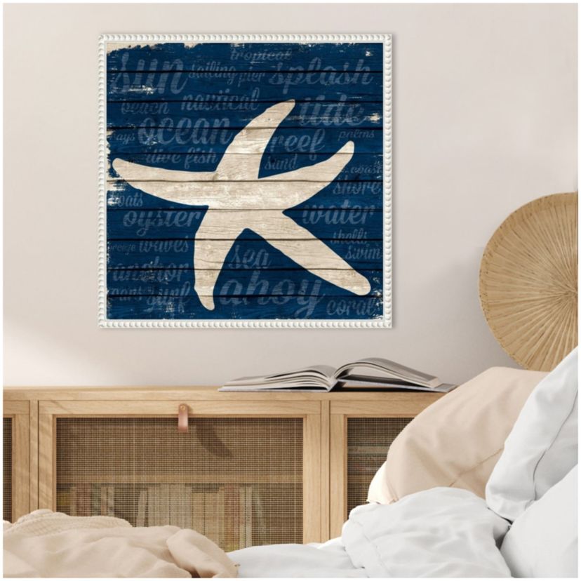 Coastal Wonder II Starfish Framed Canvas Wall Art Print