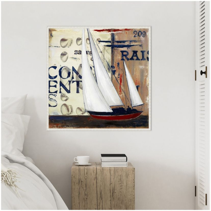 Blue Sailing Race II Framed Canvas Wall Art Print