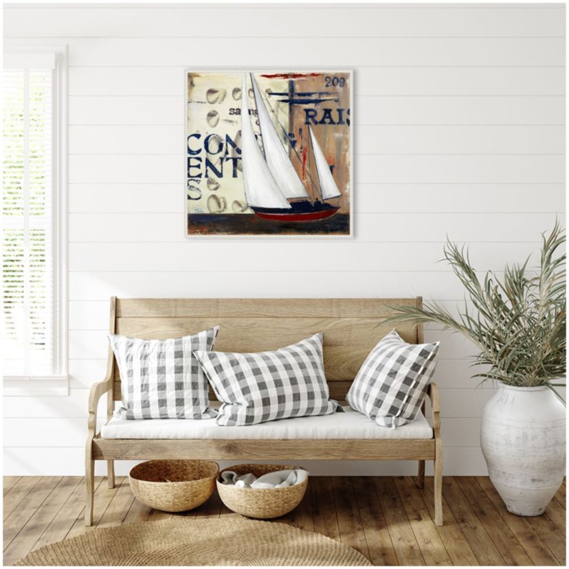 Blue Sailing Race II Framed Canvas Wall Art Print