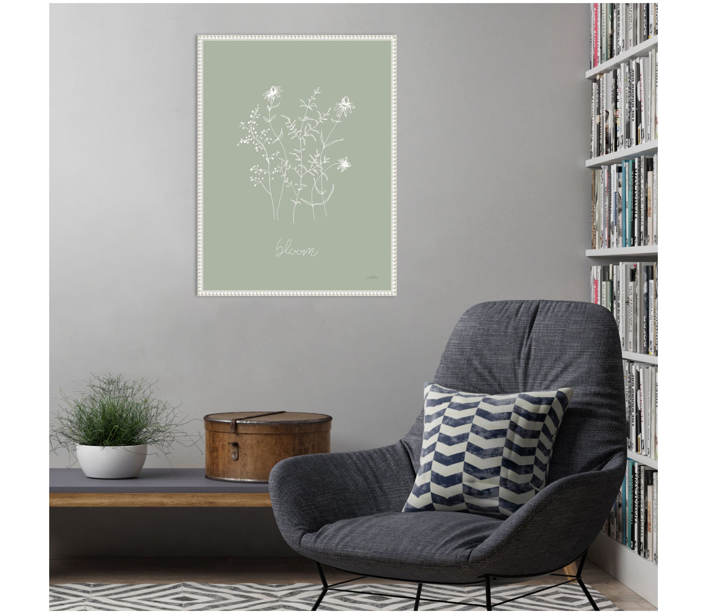 Delicate Wildflowers III Framed Canvas Wall Art Print