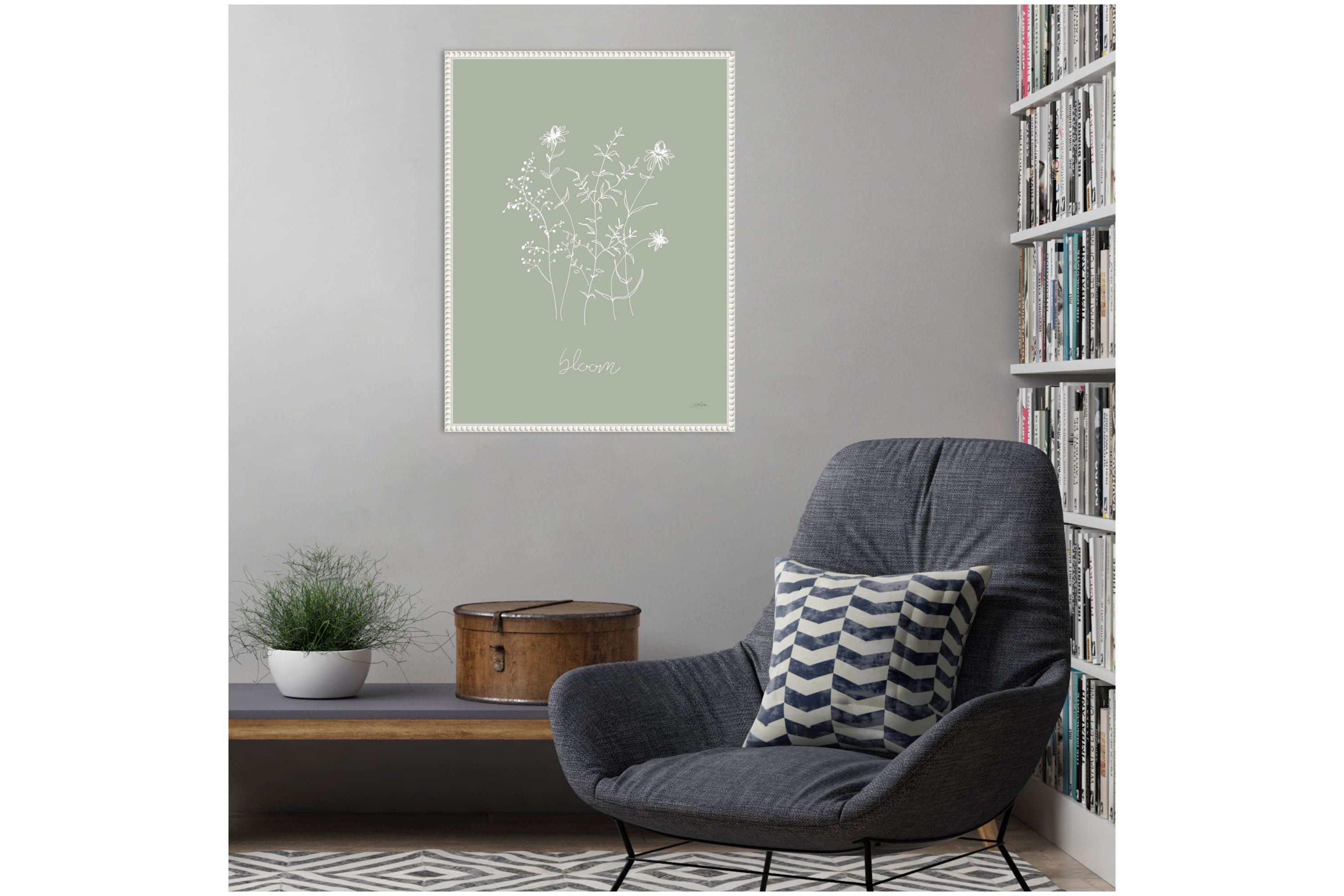 Delicate Wildflowers III Framed Canvas Wall Art Print