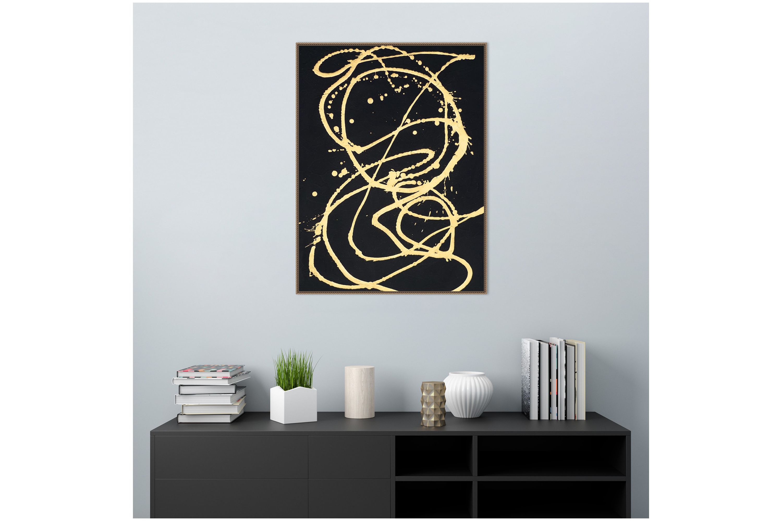 Gold Combo VI Framed Canvas Wall Art Print
