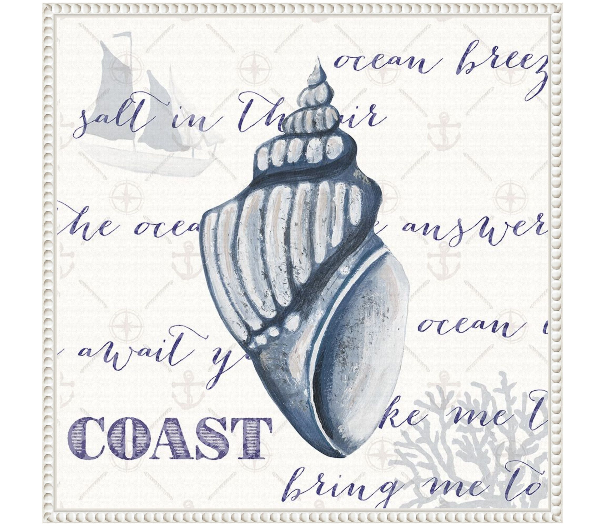 Indigo Ocean Treasures III Framed Canvas Wall Art Print