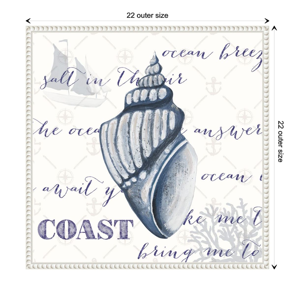 Indigo Ocean Treasures III Framed Canvas Wall Art Print