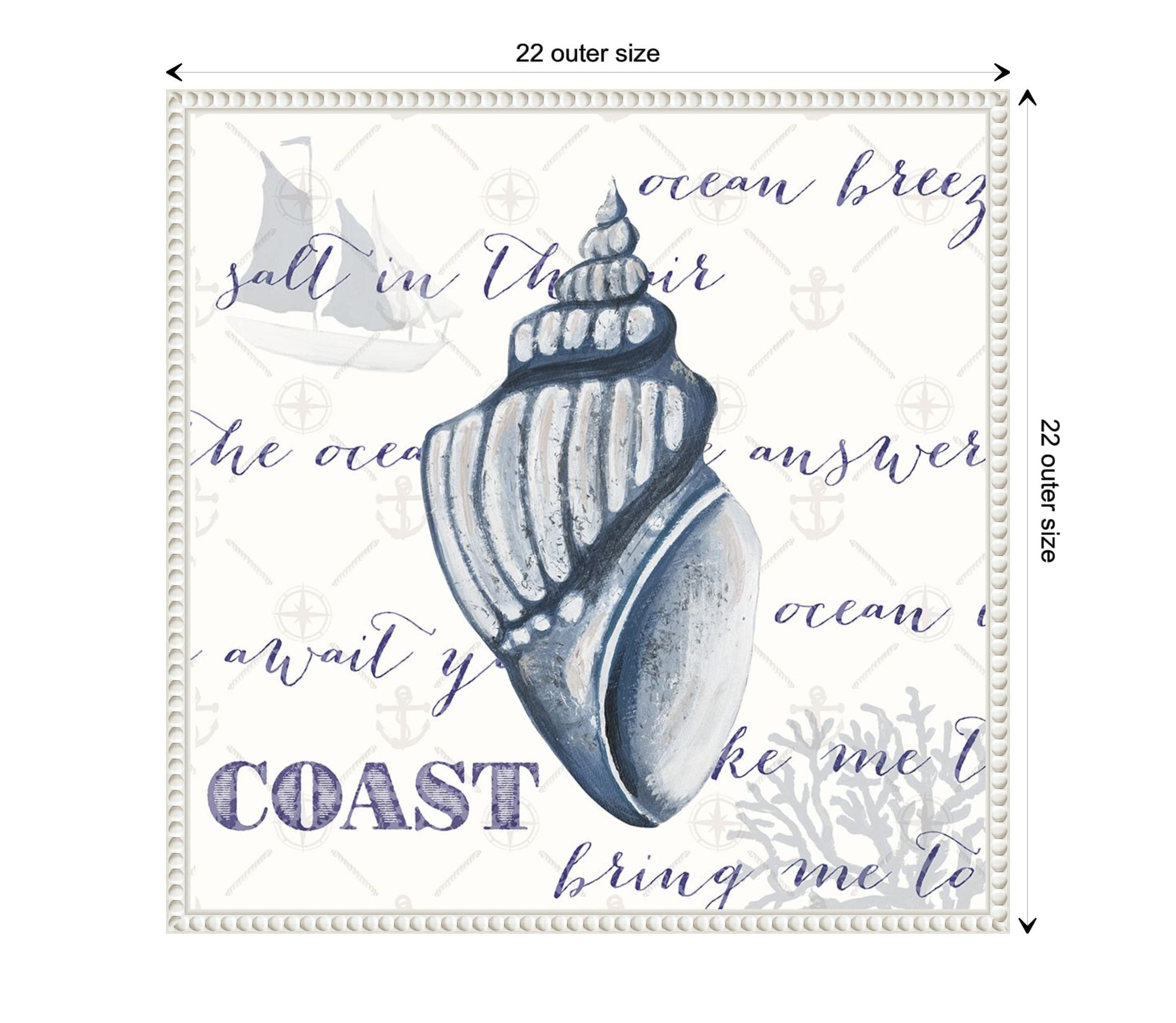 Indigo Ocean Treasures III Framed Canvas Wall Art Print