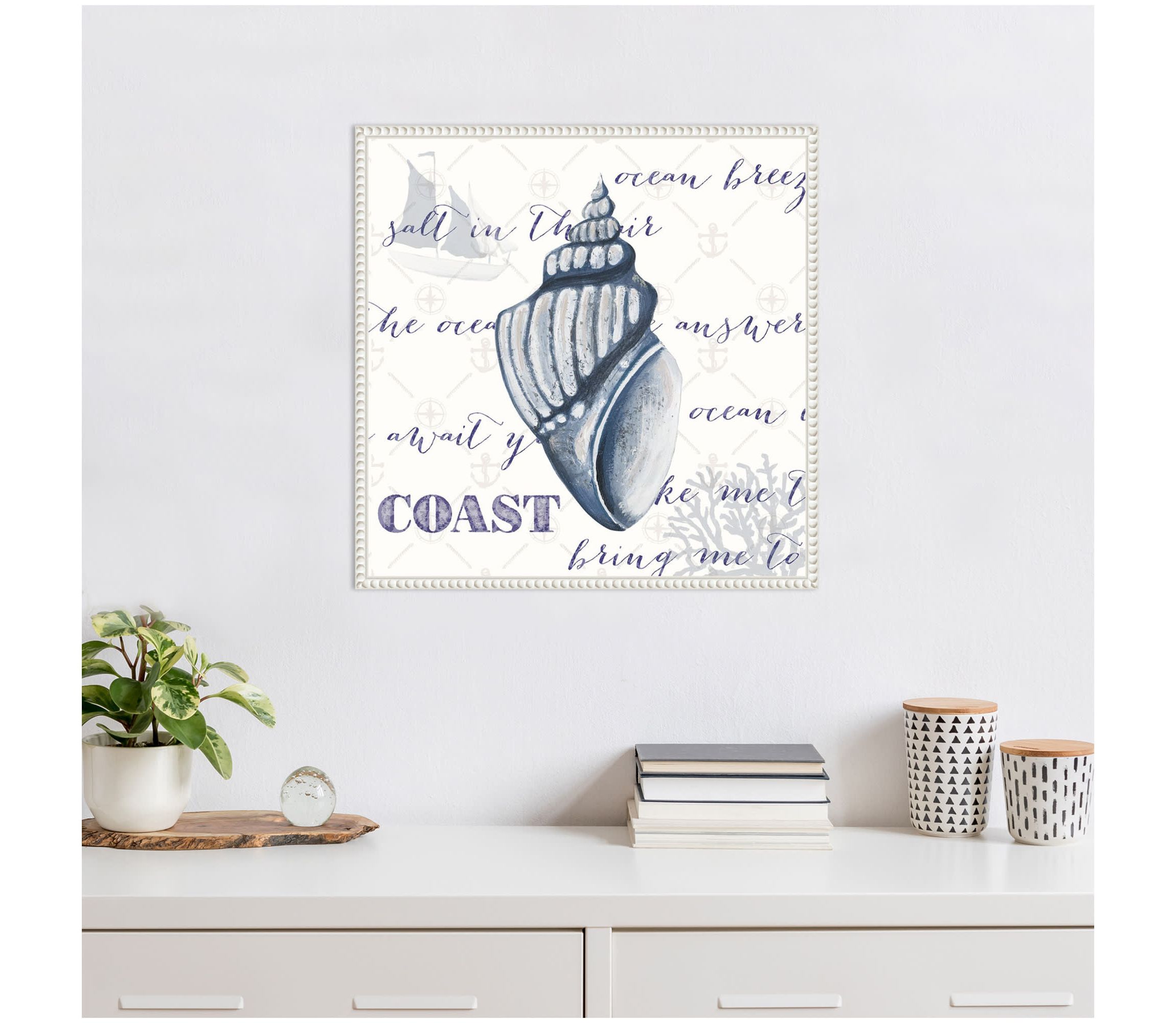 Indigo Ocean Treasures III Framed Canvas Wall Art Print