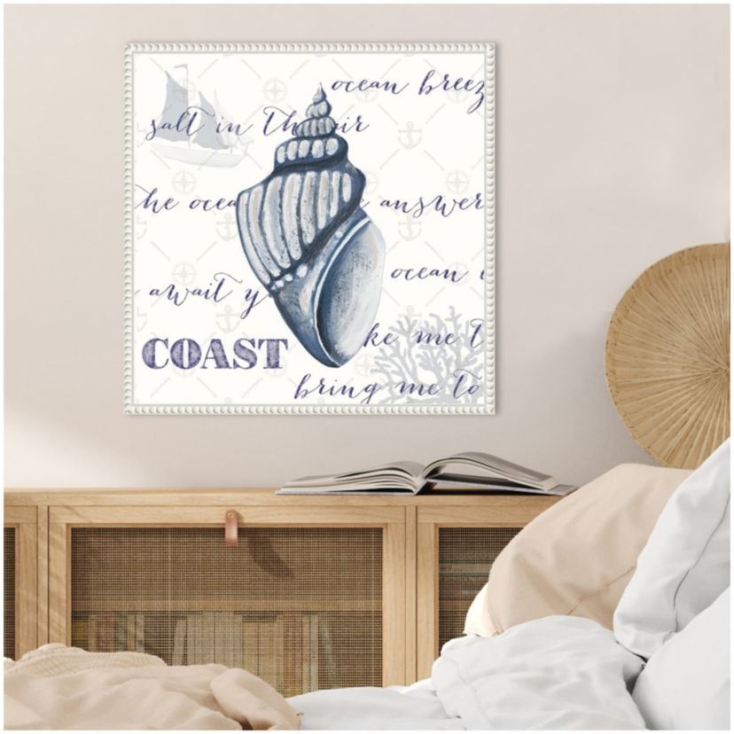 Indigo Ocean Treasures III Framed Canvas Wall Art Print