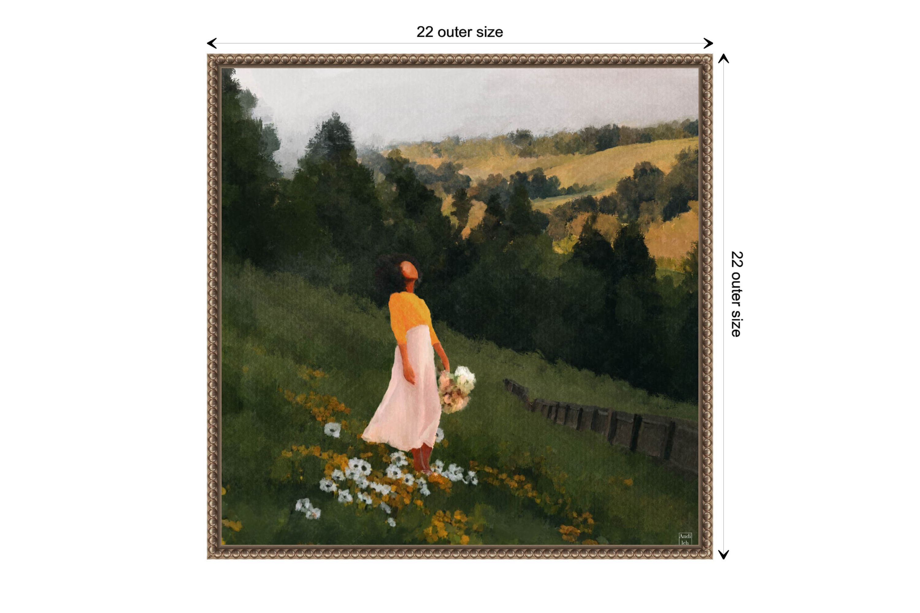 Mountain Stroll Framed Canvas Wall Art Print