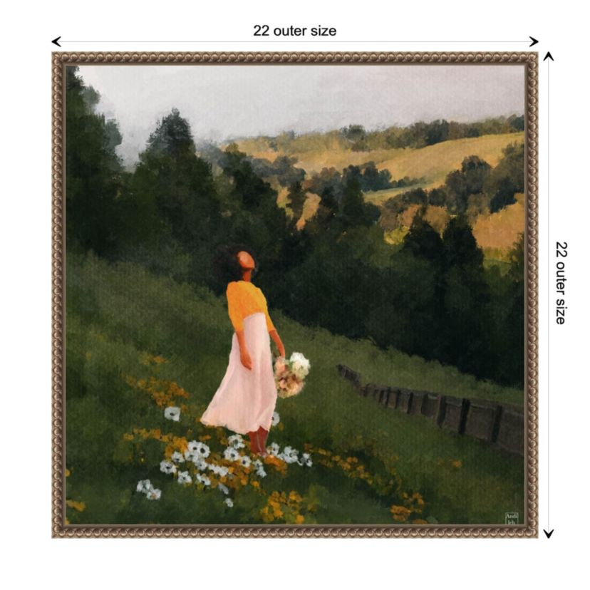 Mountain Stroll Framed Canvas Wall Art Print