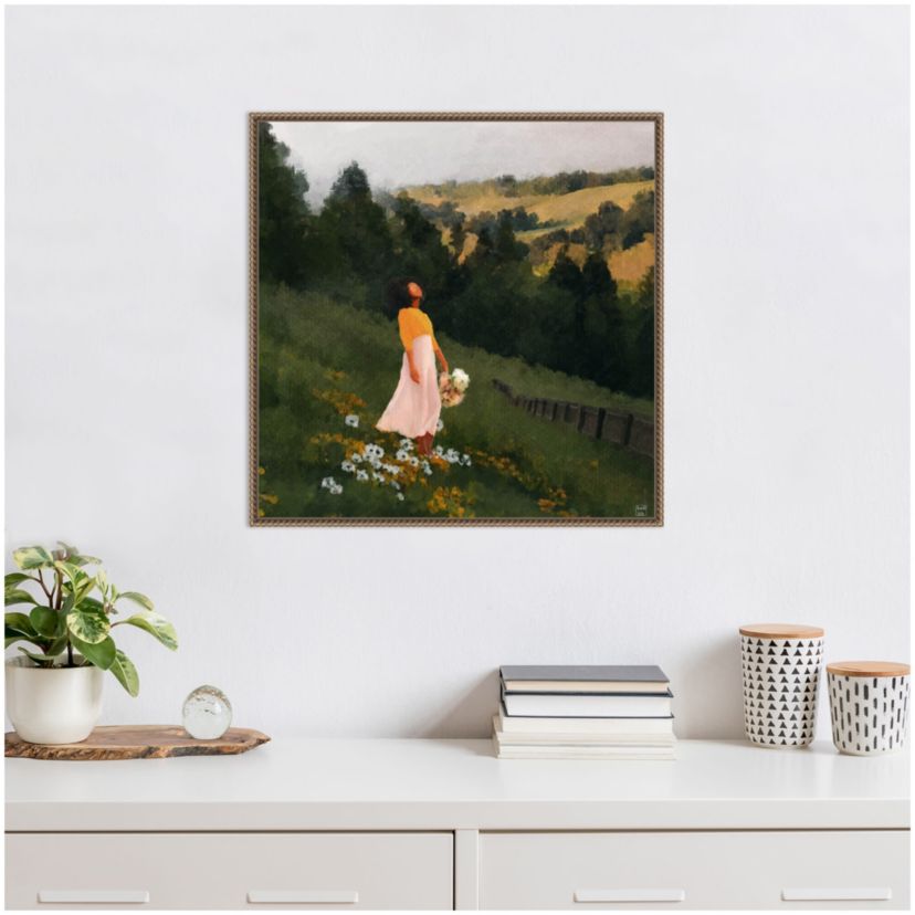 Mountain Stroll Framed Canvas Wall Art Print