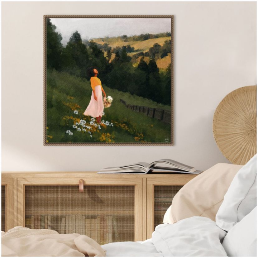 Mountain Stroll Framed Canvas Wall Art Print