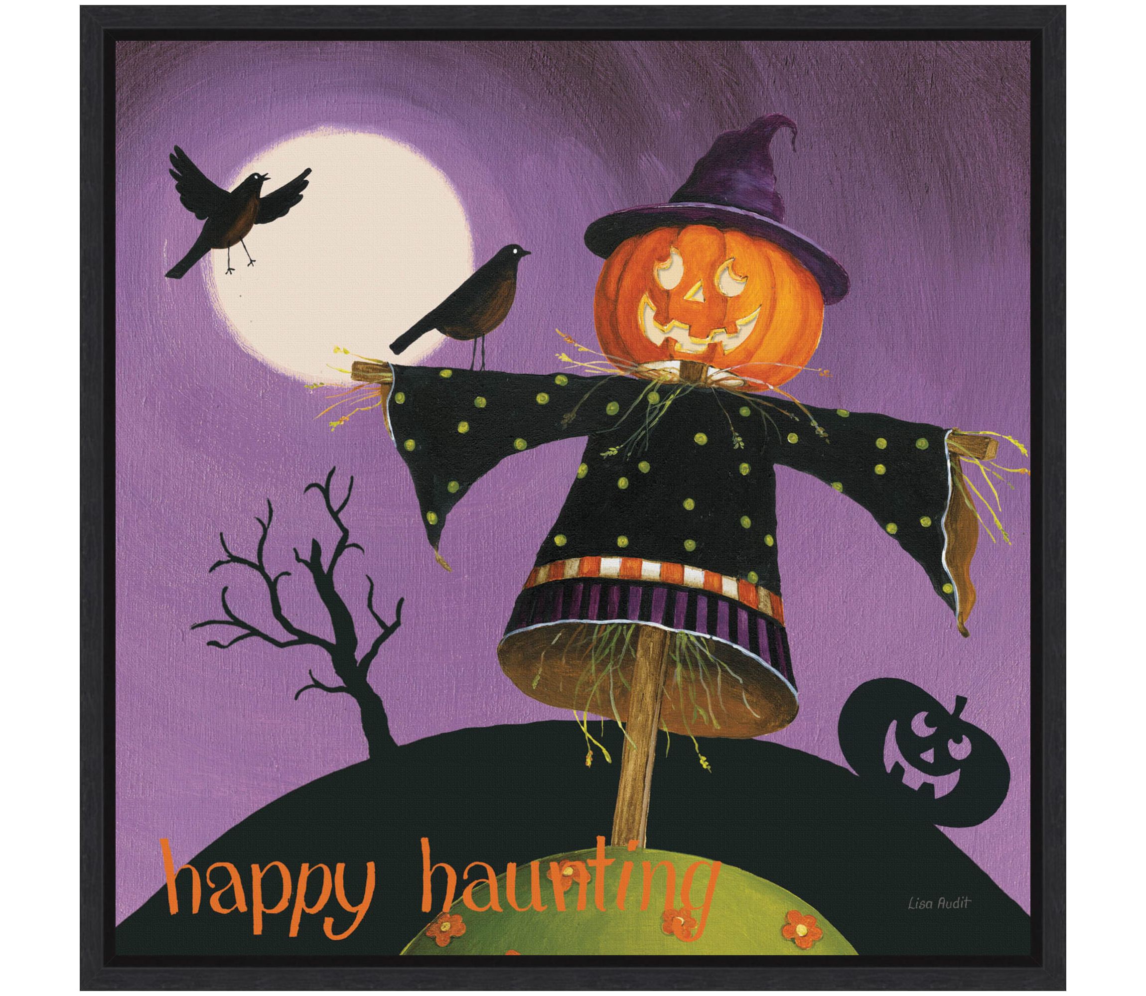 Happy Haunting V Framed Canvas Wall Art Print