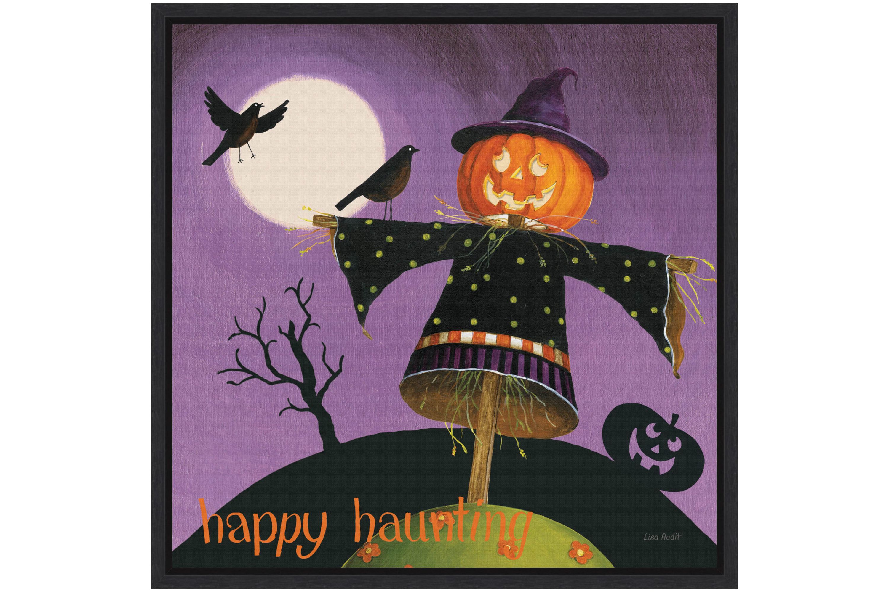 Happy Haunting V Framed Canvas Wall Art Print