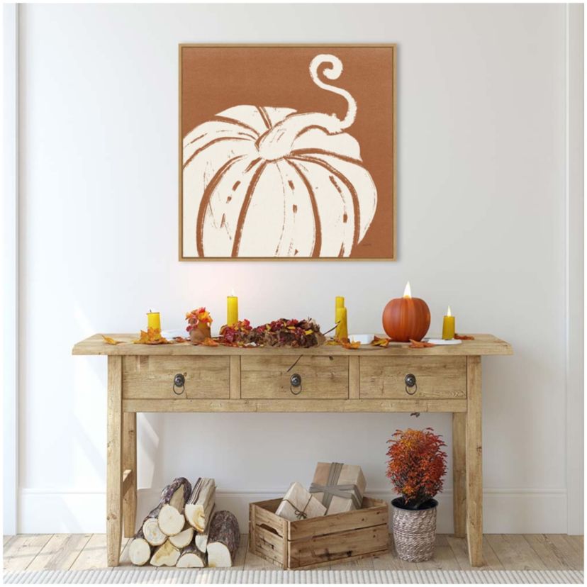 Autumn Tones VI Dark Orange Framed Canvas Wall Art Print