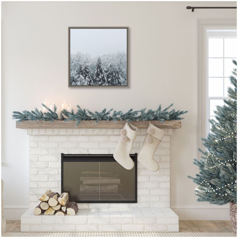 Snowshoe Hill and Trees Framed Canvas Wall Art Print