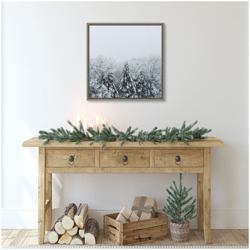 Snowshoe Hill and Trees Framed Canvas Wall Art Print