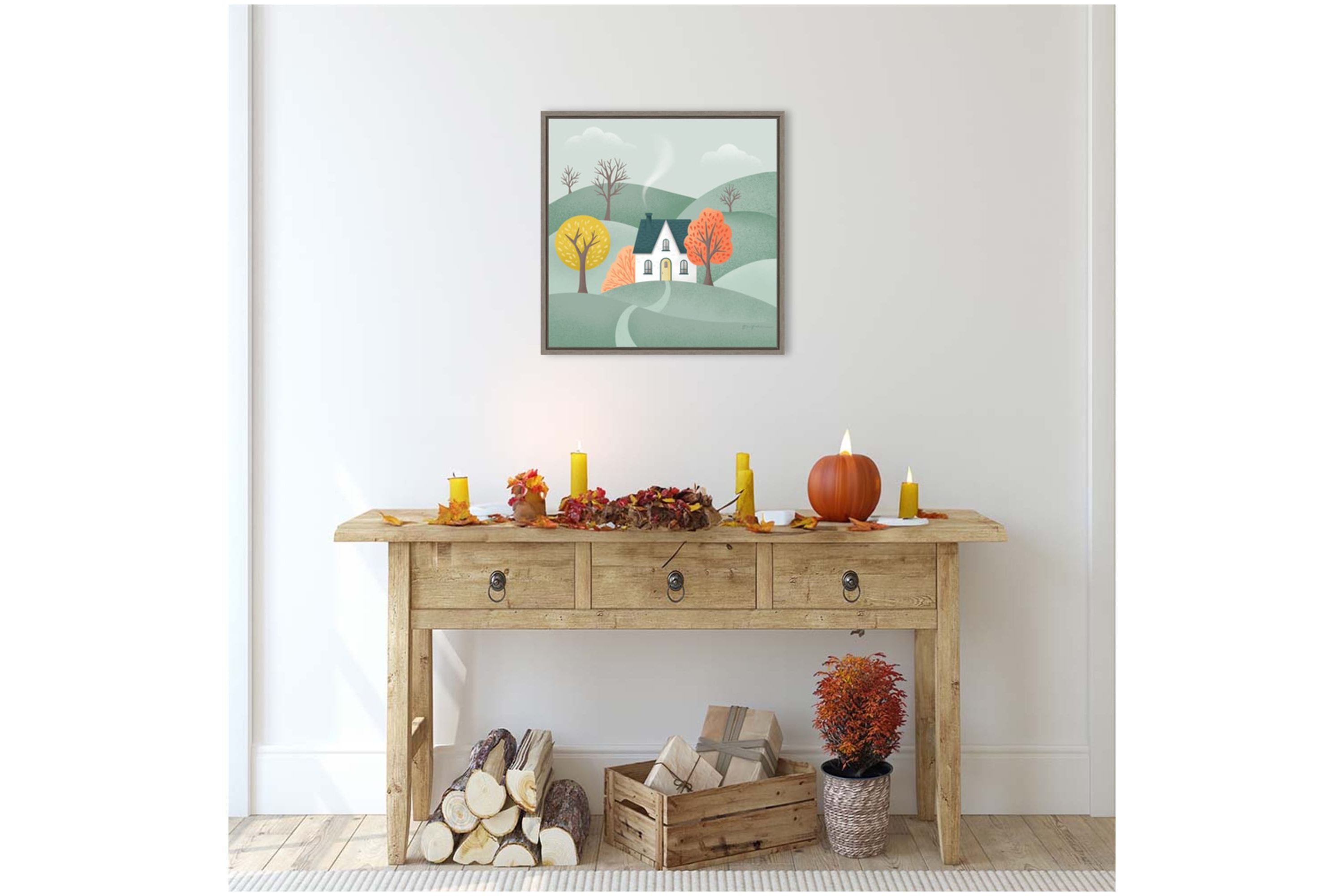 Fall Sweater Weather VI Framed Canvas Wall Art Print