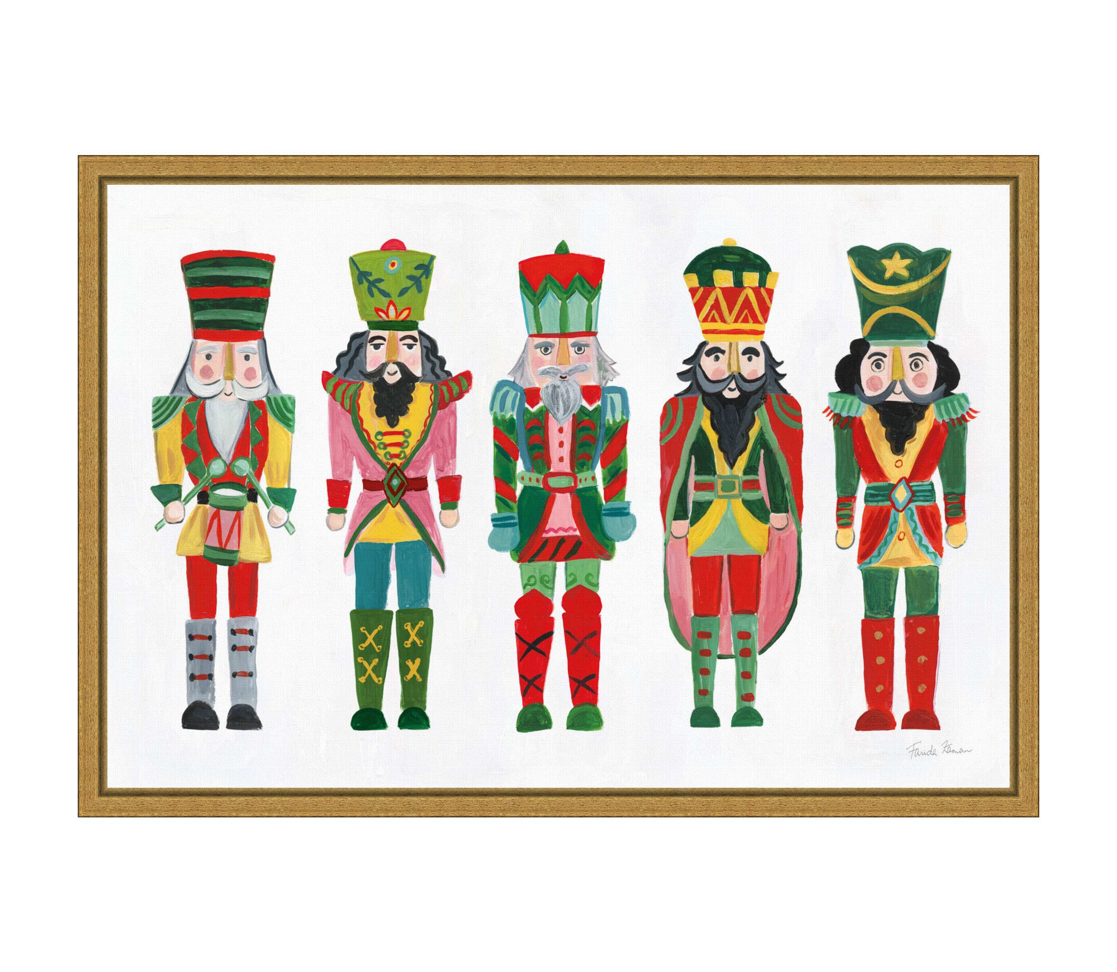 Holiday Nutcrackers I Framed Canvas Wall Art Print